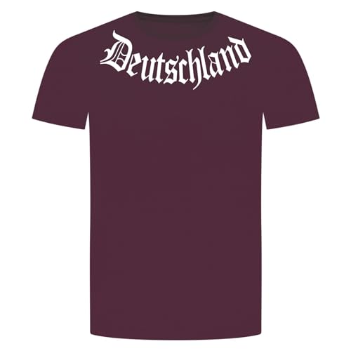 Deutschland T-Shirt - Germany Republik WM EM Fußball Hooligan Ultra Bordeaux Rot L von absenda