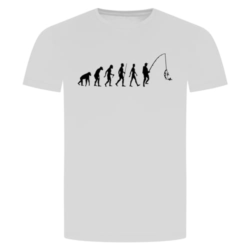 Evolution Angeln T-Shirt - Angler Angel Fischen Fisch Hecht Zander Weiß 3XL von absenda