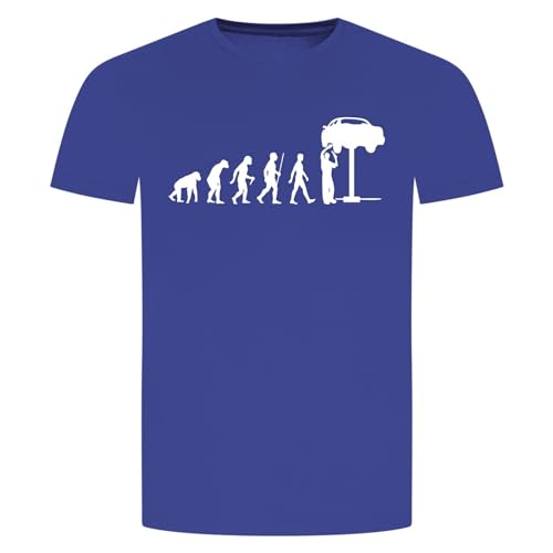 Evolution Automechaniker T-Shirt - Schrauber Tuning KFZ Mechaniker Auto Blau L von absenda