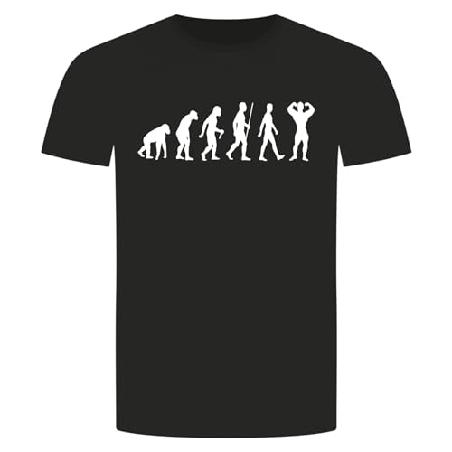 Evolution Bodybuilding T-Shirt - Muskeln Krafttraining Bizeps Fitness Schwarz 4XL von absenda