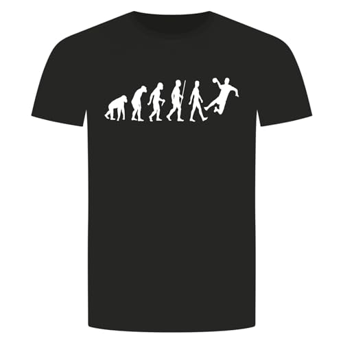 Evolution Handball T-Shirt - Handballer Handballspiel Werfen Sprungwurf Schwarz 2XL von absenda