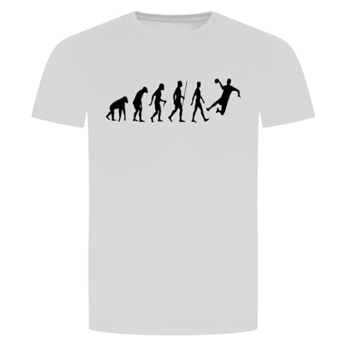 Evolution Handball T-Shirt - Handballer Handballspiel Werfen Sprungwurf Weiß L von absenda