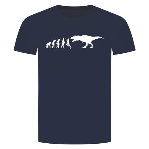 Evolution T Rex T-Shirt - Dinosaurier Tyrannosaurus Dino Steinzeit Navy Blau 2XL von absenda