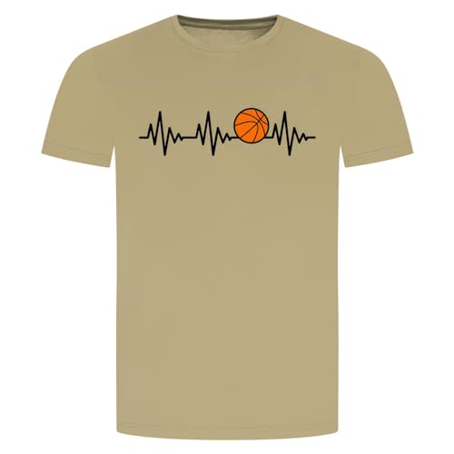 Herzschlag Basketball T-Shirt - EKG Dunking Korbleger Beige L Herzschlag Basketball T-Shirt - EKG Dunking Korbleger Beige L von absenda