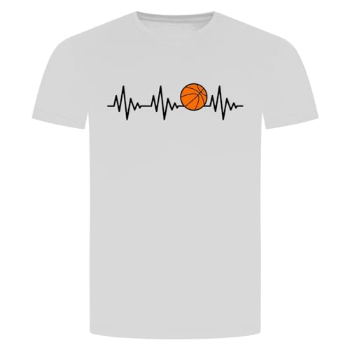 Herzschlag Basketball T-Shirt - EKG Dunking Korbleger Weiss L von absenda