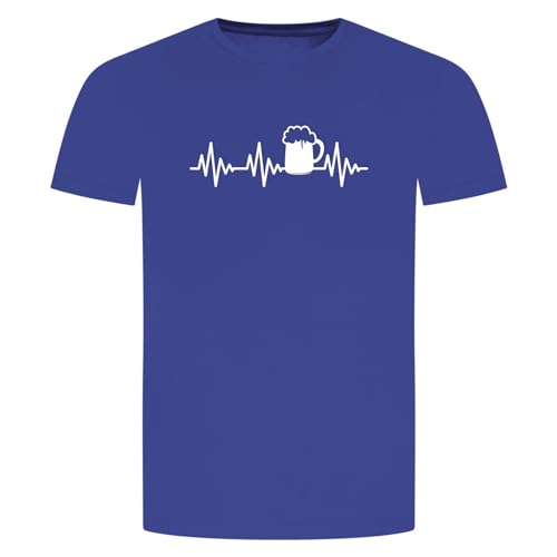 Herzschlag Bier T-Shirt - EKG Pils Alkohol Weizen Maß Trinken Beer Blau L von absenda