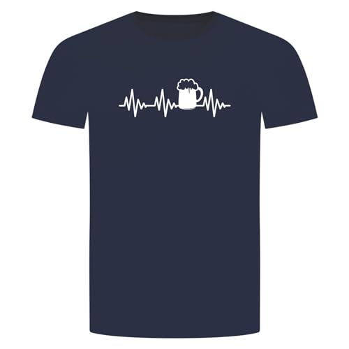 Herzschlag Bier T-Shirt - EKG Pils Alkohol Weizen Maß Trinken Beer Navyblau M von absenda