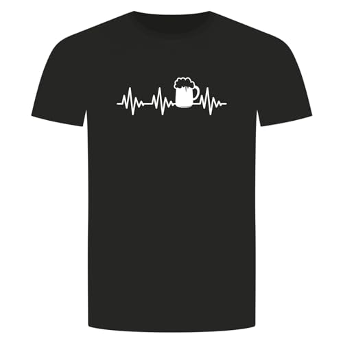 Herzschlag Bier T-Shirt - EKG Pils Alkohol Weizen Maß Trinken Beer Schwarz 3XL von absenda