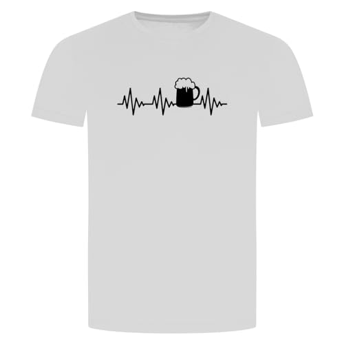 Herzschlag Bier T-Shirt - EKG Pils Alkohol Weizen Maß Trinken Beer Weiss XL von absenda