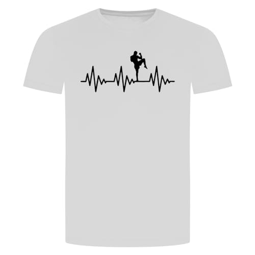 Herzschlag Muay Thai T-Shirt - EKG Boxen Kick Kampfsport MMA Fight Weiß L von absenda