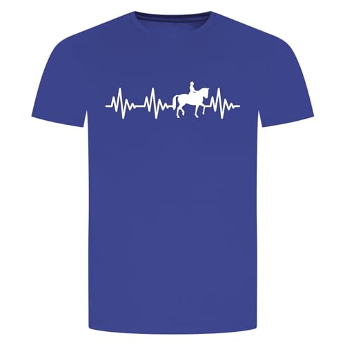 Herzschlag Pferd T-Shirt - EKG Pony Stute Gaul Ross Horse Hof Stall Blau M von absenda