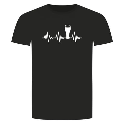 Herzschlag Weizen T-Shirt - EKG Bier Pils Alkohol Kneipe Saufen Beer Maß Schwarz M von absenda