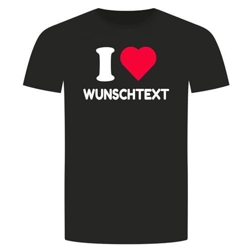 I Love Wunschtext T-Shirt - Wunschstadt Wunschname Stadt Name Geschenk Schwarz 2XL von absenda