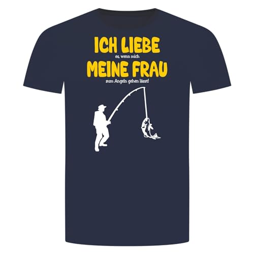 Ich Liebe Meine Frau Angeln T-Shirt - Es Wenn Mich Zum Gehen Lässt Angler Navy Blau M von absenda