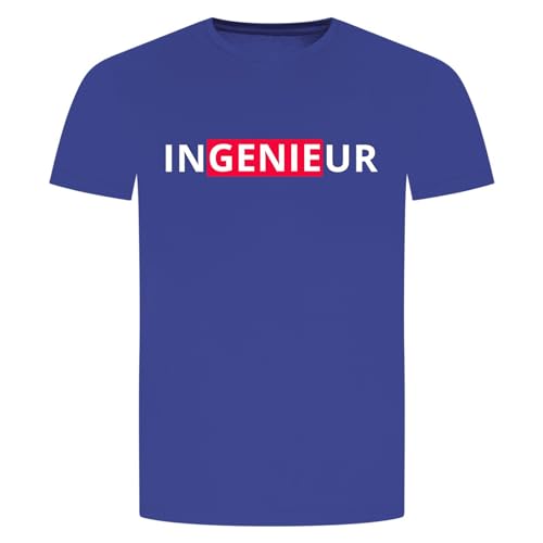 Ingenieur T-Shirt - Genie Mechanik Maschinenbau Elektro BAU Universität Blau L von absenda