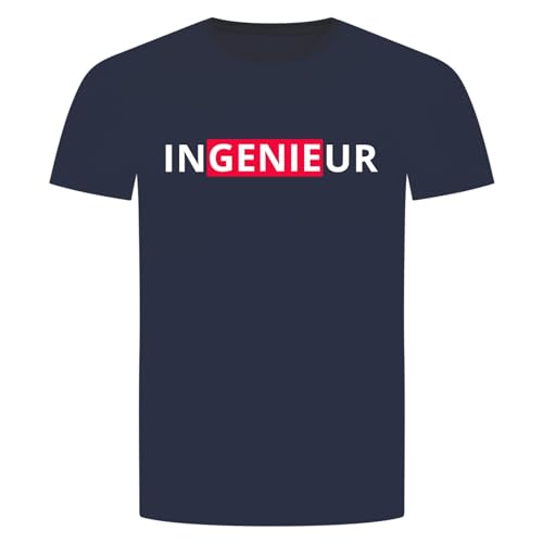 Ingenieur T-Shirt - Genie Mechanik Maschinenbau Elektro BAU Universität Navy Blau 2XL von absenda