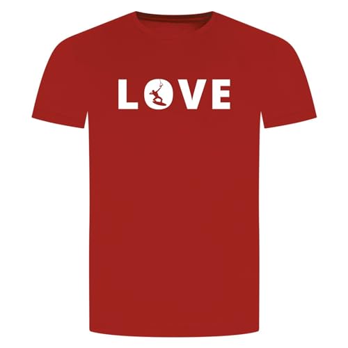 Love Wakeboard T-Shirt - Liebe Kitesurfen Surfen Wassersport Rot L von absenda