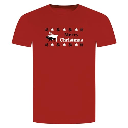 Merry Christmas Reindeer T-Shirt - Rentier Sex Rudolph Weihnachten Rot M von absenda