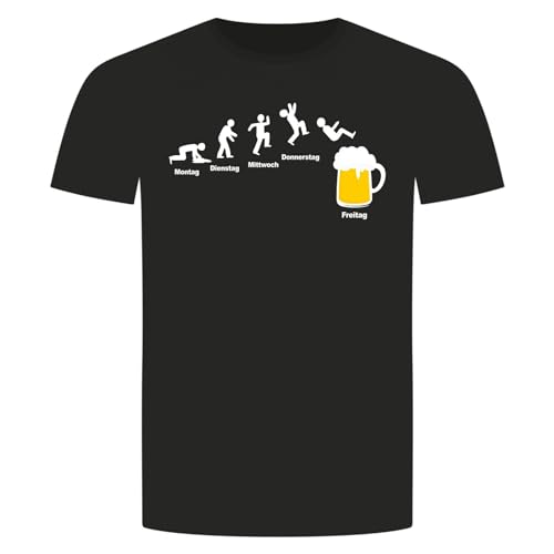 Montag Freitag Bier T-Shirt - Dienstag Mittwoch Woche Wochenende Saufen Alkohol Schwarz 2XL von absenda