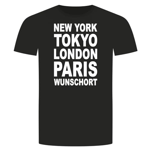 New York Tokyo London Paris T-Shirt - Wunschort Städte Stadt Reise Urlaub Schwarz 4XL von absenda