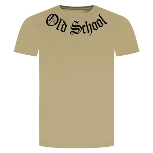 Old School T-Shirt - Hip Hop Rap Gangster Alte Schule Ghetto Hood Wear Beige 2XL von absenda