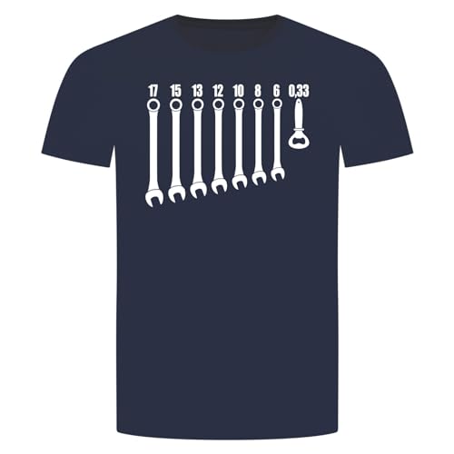 Schraubenschlüssel Flaschenöffner T-Shirt - Bier Werkzeug Handwerker Mechaniker Navy Blau 2XL von absenda