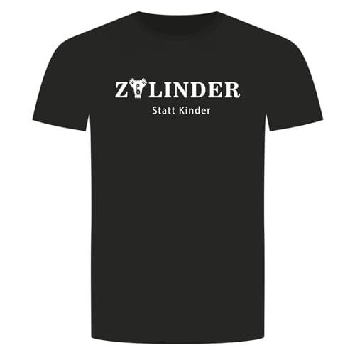 Zylinder Statt Kinder T-Shirt - Auto Hubraum V8 V12 Motorblock Turbo CCM Schwarz L von absenda