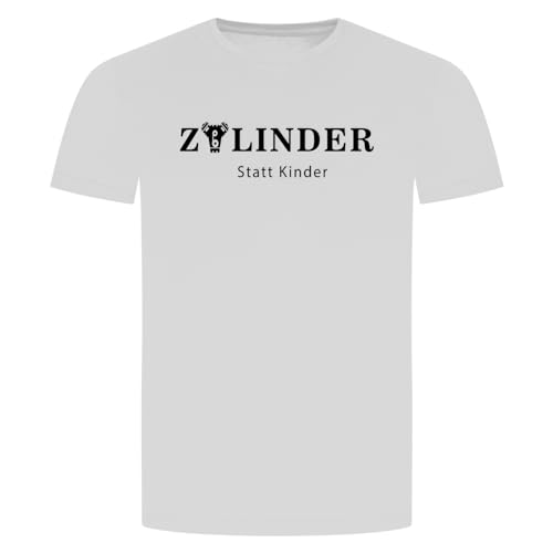 Zylinder Statt Kinder T-Shirt - Auto Hubraum V8 V12 Motorblock Turbo CCM Weiß M von absenda