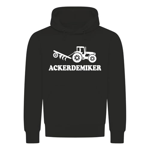 Ackerdemiker Kapuzenpullover - Traktor Bauer Landwirt Acker Feld Pflug Schwarz 2XL von absenda