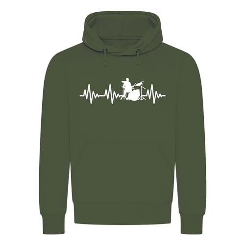 absenda Herzschlag Schlagzeug Kapuzenpullover - EKG Drum Trommel Becken Stock Stick Militär Grün XL absenda Herzschlag Schlagzeug Kapuzenpullover - EKG Drum Trommel Becken Stock Stick Militär Grün XL von absenda