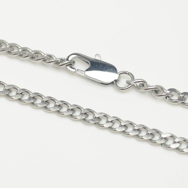 Halskette 50 cm X 4, 5 Mm Edelstahl Panzerkette Karabiner Silber Kette von abverkaufSoldout