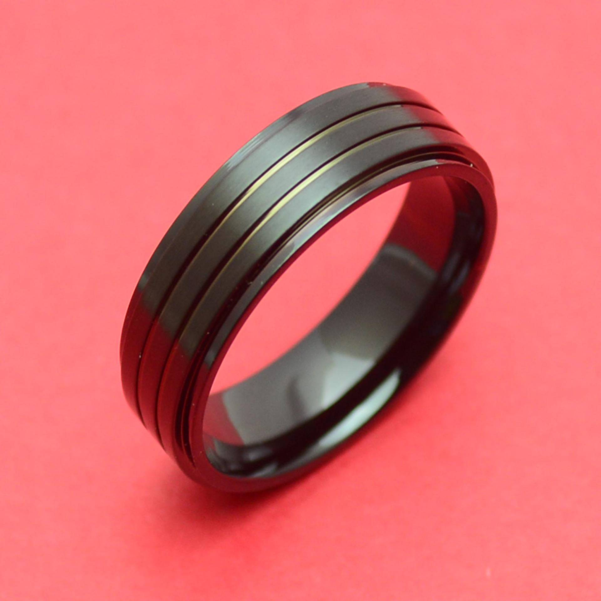 Ring Schlicht Schwarz Edelstahl Abverkauf Sold Out von abverkaufSoldout