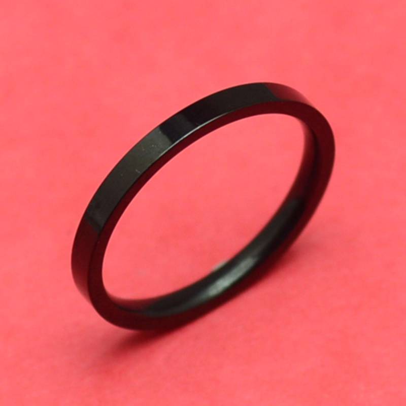 Ring Schwarz Schmal Sehr Kleine Groessen 42 Bis 62 Edelstahl Vorsteckring Schlicht von abverkaufSoldout