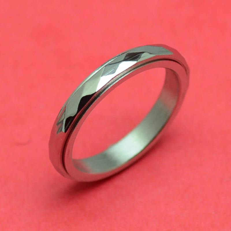 Spiel Ring Drehring Schmal Edelstahl Silber Movingring Fidgetring Spinnerring Anti Stress von abverkaufSoldout