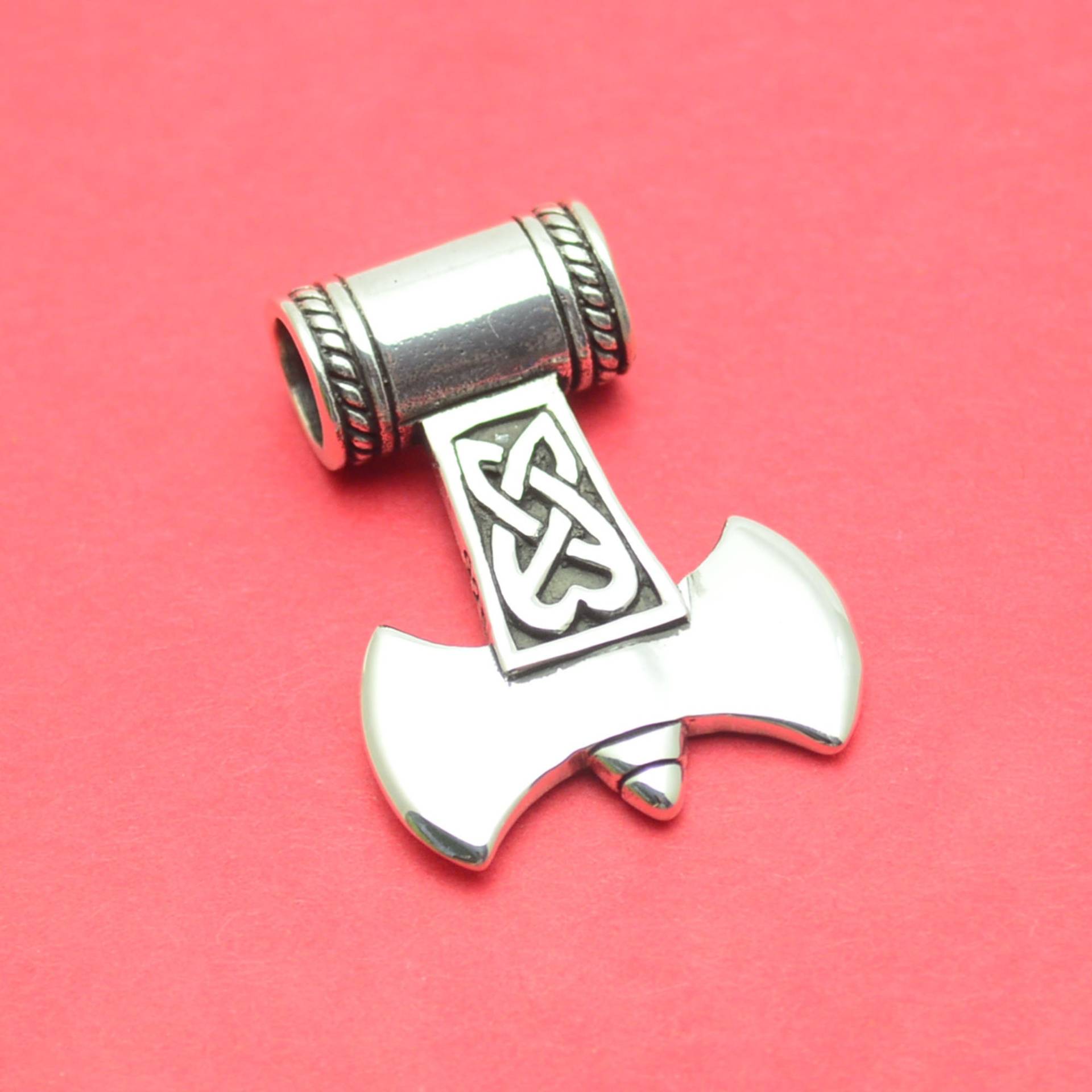 Thors Hammer Axt Anhänger 925 Silber Klein von abverkaufSoldout