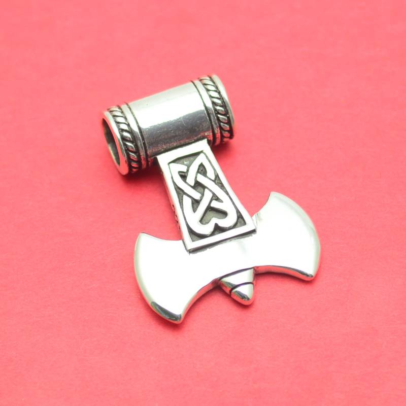 Thors Hammer Axt Anhänger 925 Silber Klein von abverkaufSoldout