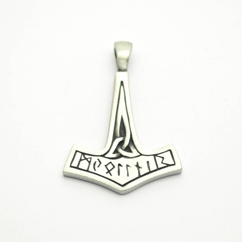 Thors Hammer Mit Runen Anhänger Aus Zinn Mjölnir von abverkaufSoldout