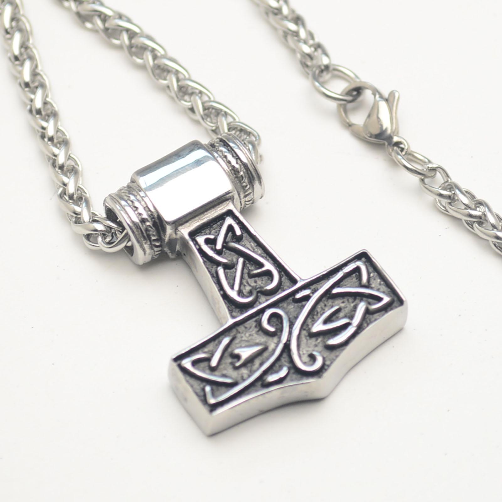 Thorshammer Halskette 60 cm Edelstahl Mjölnir Mjoelnir Viking von abverkaufSoldout