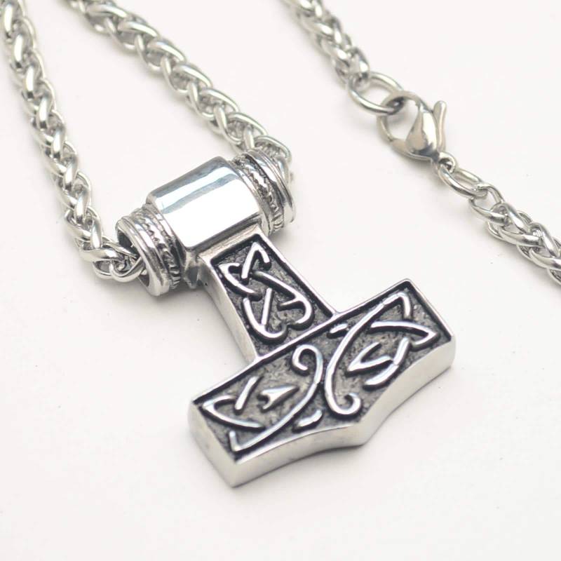 Thorshammer Halskette 60 cm Edelstahl Mjölnir Mjoelnir Viking von abverkaufSoldout