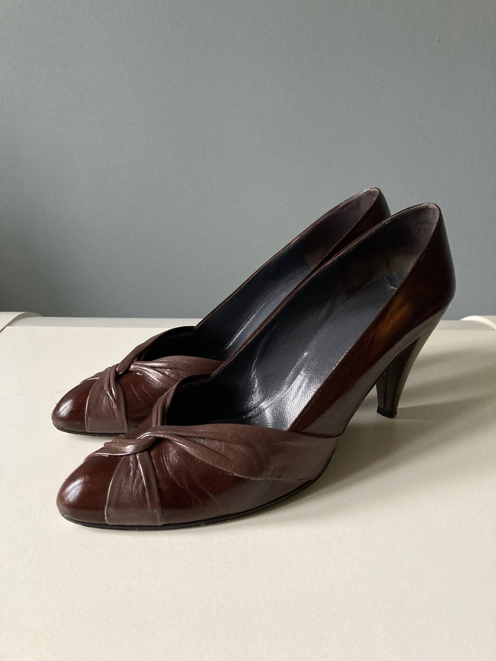Christian Dior 1980Er Braune Leder Pumps/Eu 38, 5 Christian Dior 1980Er Braune Leder Pumps/Eu 38, 5 von acapulco78vintage