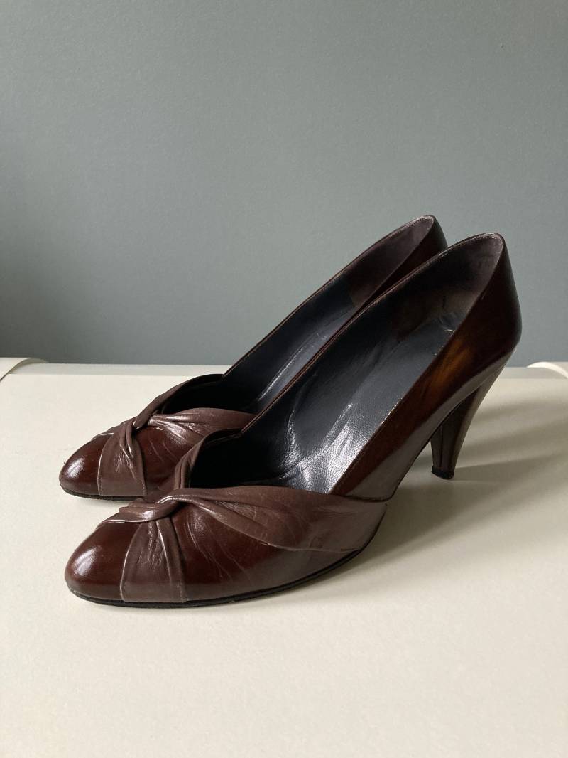 Christian Dior 1980Er Braune Leder Pumps/Eu 38, 5 Christian Dior 1980Er Braune Leder Pumps/Eu 38, 5 von acapulco78vintage