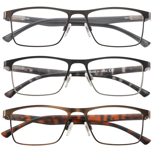 acavefox 3 Pack Blaue Licht Blockieren Anti UV Lesebrille Herren Rechteck Metall Rahmen Komfortabel Lesehilfe Sehstärke 3,0 acavefox 3 Pack Blaue Licht Blockieren Anti UV Lesebrille Herren Rechteck Metall Rahmen Komfortabel Lesehilfe Sehstärke 3,0 von acavefox