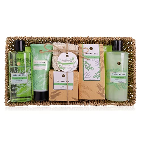 Accentra Bade- und Dusch Set Natural SPA, 7-teiliges Beauty-Set im Seegraskorb, Geschenkset für Frauen in einem dekorativen, geflochtenen Korb, 1.138kg von accentra