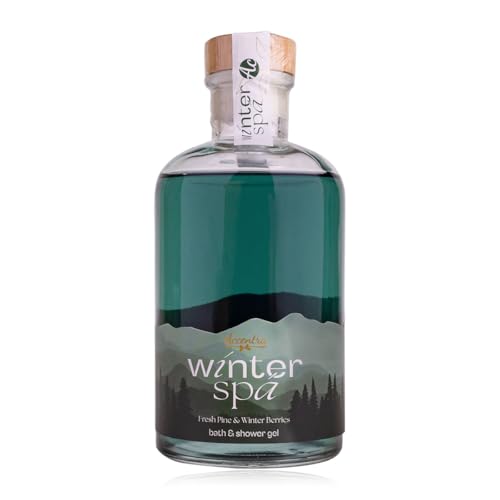 Accentra Duschgel WINTER SPA Pflegedusche, Badegel in Glasflasche mit Korken, 470ml, Frauen Geschenk Weihnachten, Duft Fresh Pine & Winter Berries - wiederverwendbar von accentra