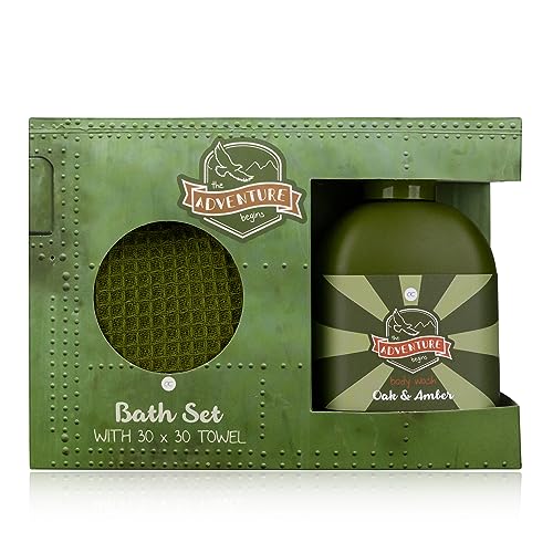 Accentra Badeset "ADVENTURE COLLECTION " in trendiger Geschenkbox inkl. 200ml Duschgel und Handtuch von accentra