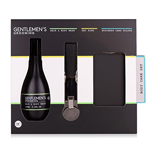 Accentra Geschenkset Gentlemen´s Grooming für Männer/inkl. Duschgel und Shampoo (2 in 1), Visitenkartenetui und einem Schlüsselanhänger/alles ansprechend in einer Geschenkbox verpackt von accentra