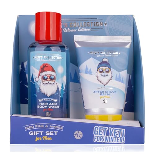 Accentra Geschenkset für Männer MEN'S COLLECTION WINTER EDITION in Geschenkbox, inkl. Shampoo & Duschgel, Aftershave-Balsam, Duft: Iced Pine & Amber, Männer Geschenk Weihnachten von accentra