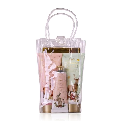 Accentra Geschenkset ROMANTIC DREAMS in transparenter Tasche mit 200 ml Duschgel, 200 ml Bodylotion, 60 ml Hand- & Nagelcreme, Frauen Geschenk Weihnachten, Duft Tea Rose & Velvet, Farbe Rosa/Gold von accentra