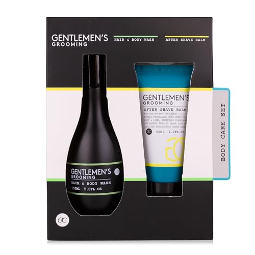 Accentra Geschenkset für Männer GENTLEMEN'S GROOMING, inkl. 150ml Shampoo & Duschgel, 60ml After Shave Balm, Duft: Cool Mint & Lime - schwarz/weiß/mint von accentra