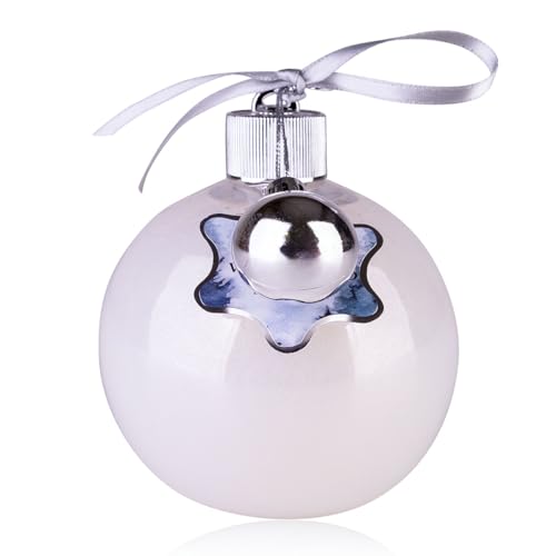 Accentra Schaumbad WINTER WONDERLAND Badeschaum, Duschschaum, Duschgel in großer Flasche in Kugel-Form mit Christbaumkugel-Anhänger, Duft: Kokosnuss, Frauen Geschenk Weihnachten weiß von accentra